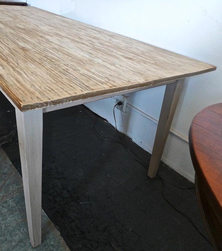 Contemporary French Country Farmhouse Dining Table In Distressed Condition For Sale In Santa Monica, CA