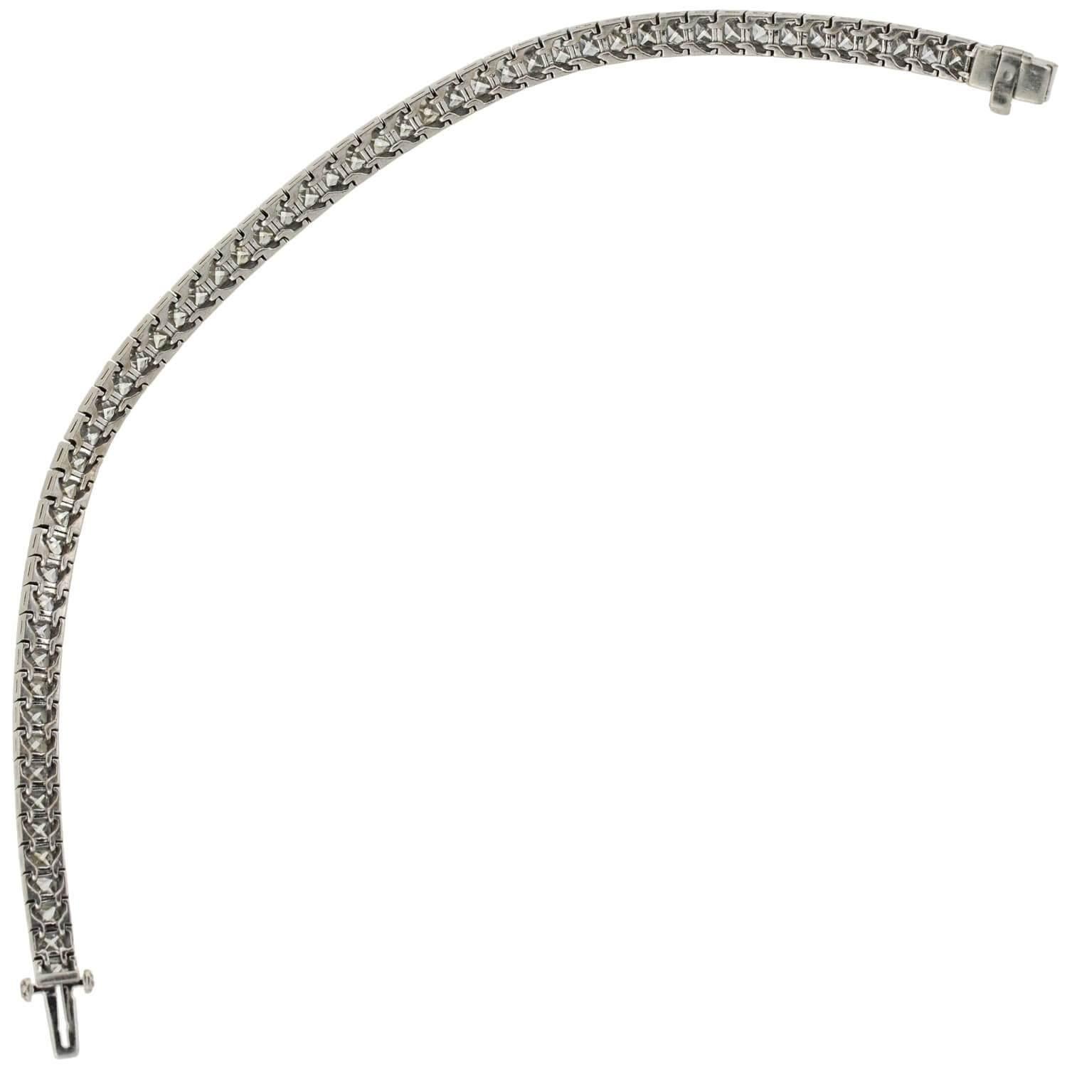 Contemporary French Cut Diamond Line Bracelet 11.60 Carat 3