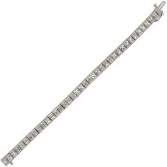 Contemporary French Cut Diamond Line Bracelet 20.00 Carat