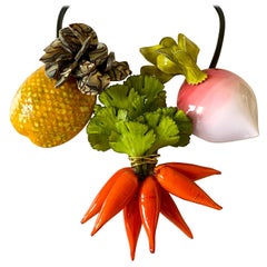 Contemporary French Designer Fruit and Vegetable Statement Necklace 