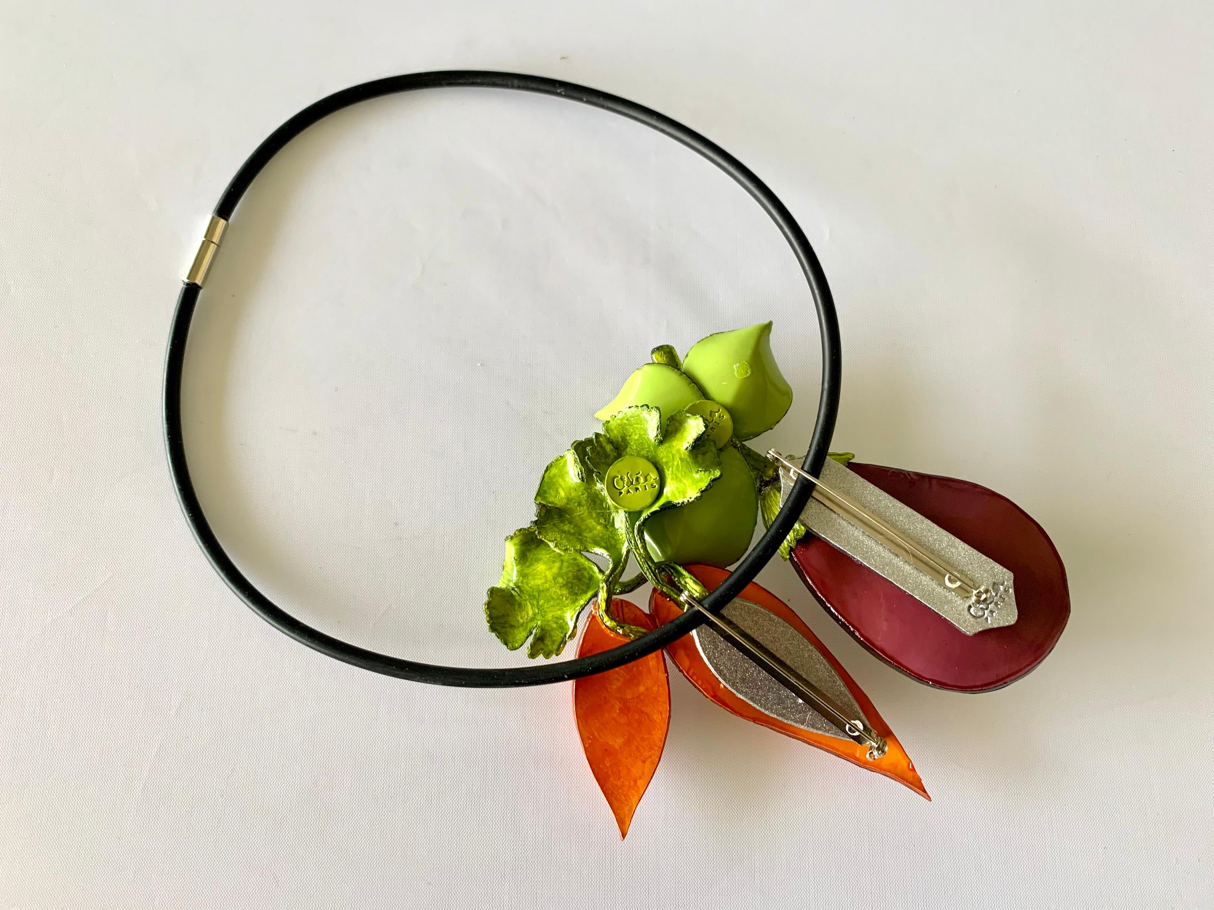 Women's Contemporary French Designer Vegetable Statement Necklace 