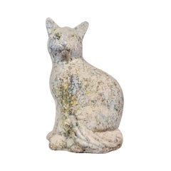 Contemporary French Granite Composite Cat Sculpture