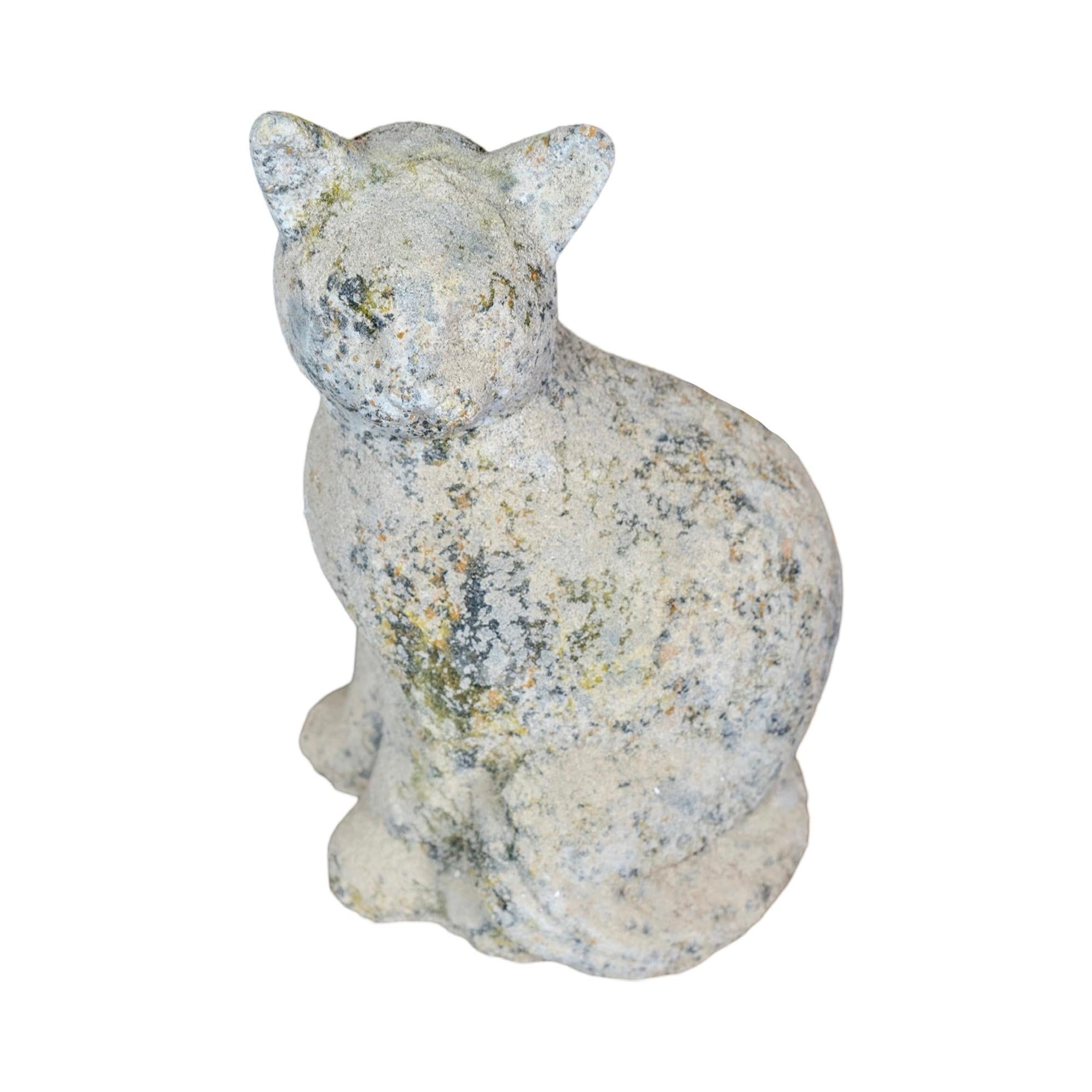 Contemporary French Granite Composite Cat Sculpture In New Condition For Sale In Dallas, TX
