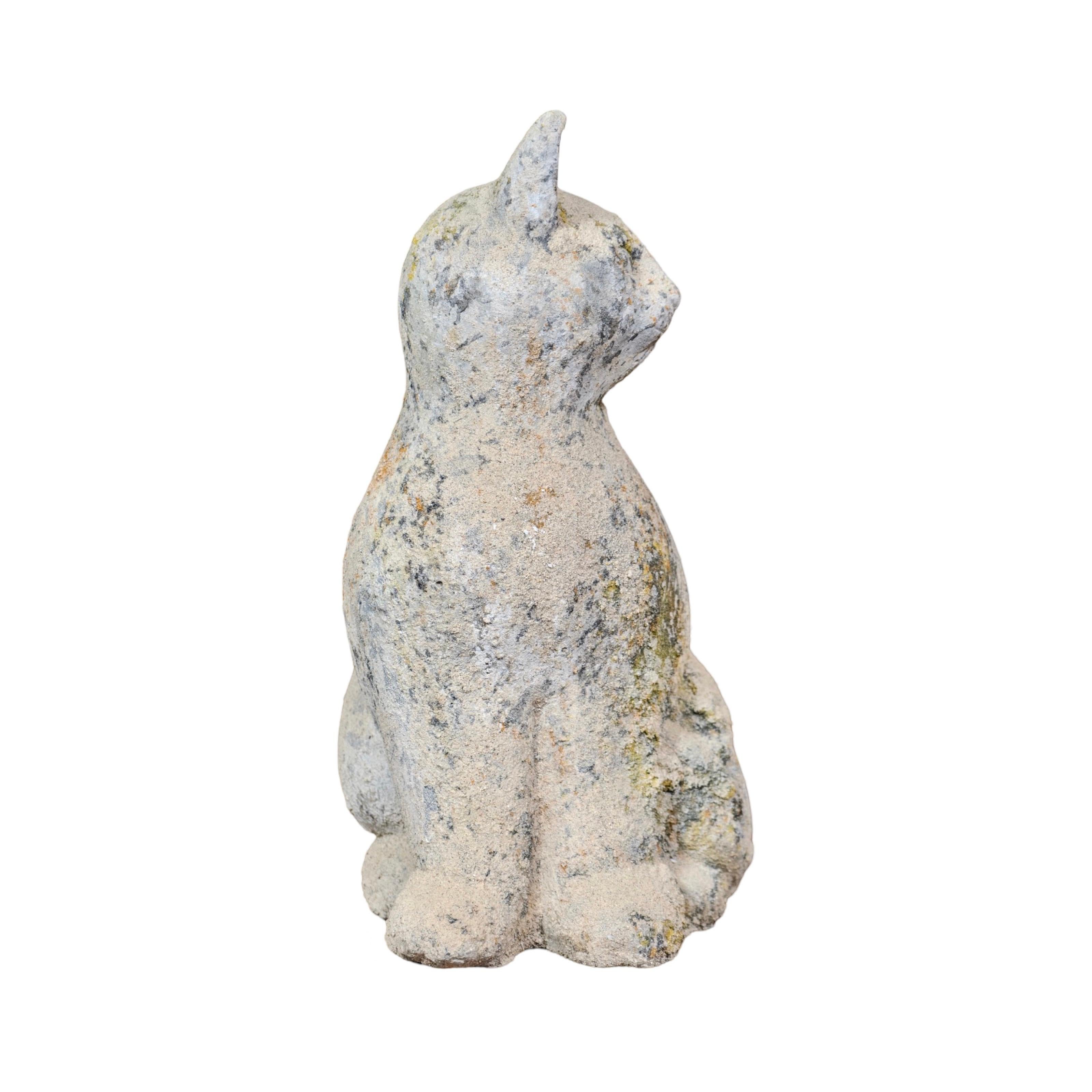 Contemporary French Granite Composite Cat Sculpture For Sale 3
