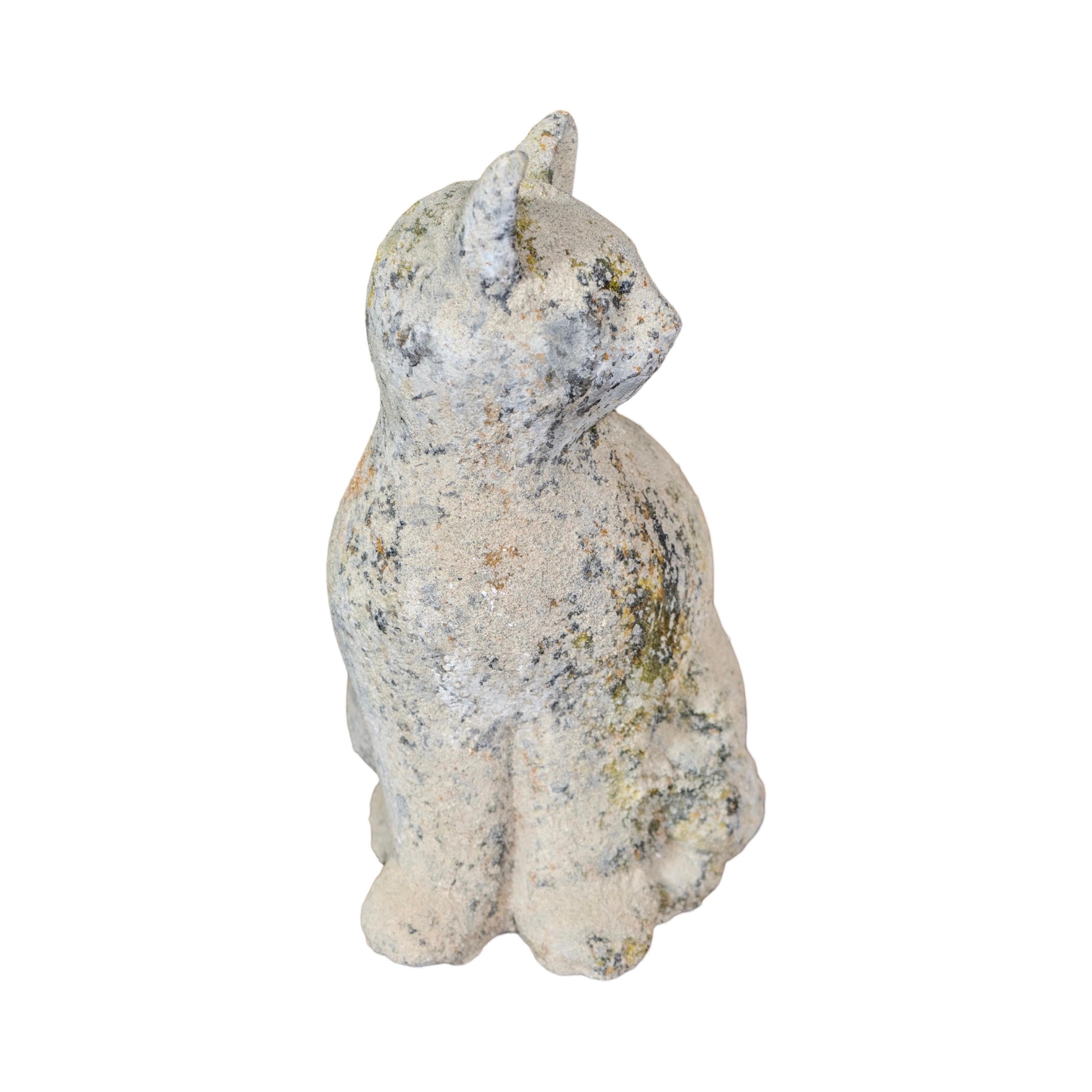 Contemporary French Granite Composite Cat Sculpture For Sale 4