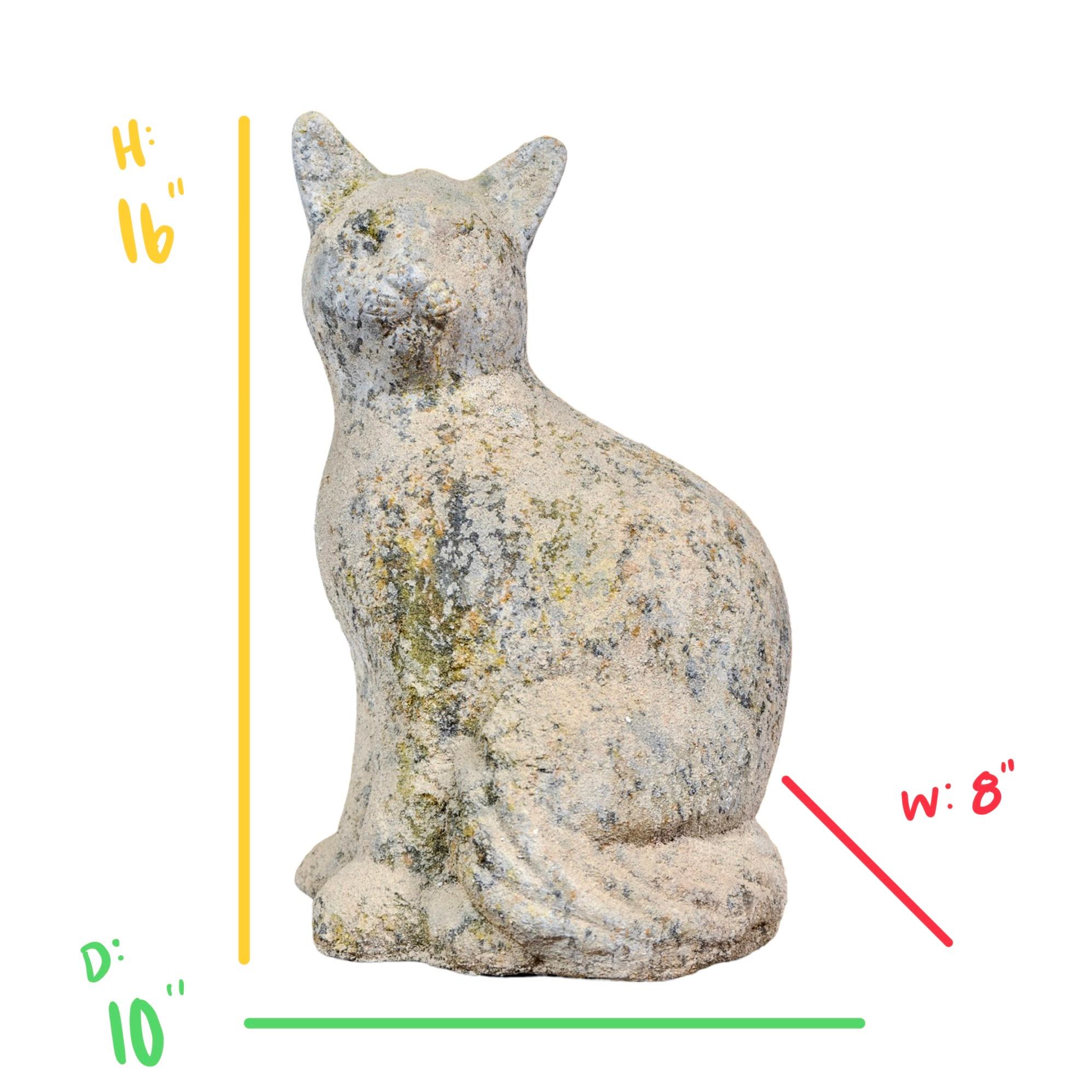 Contemporary French Granite Composite Cat Sculpture For Sale 5