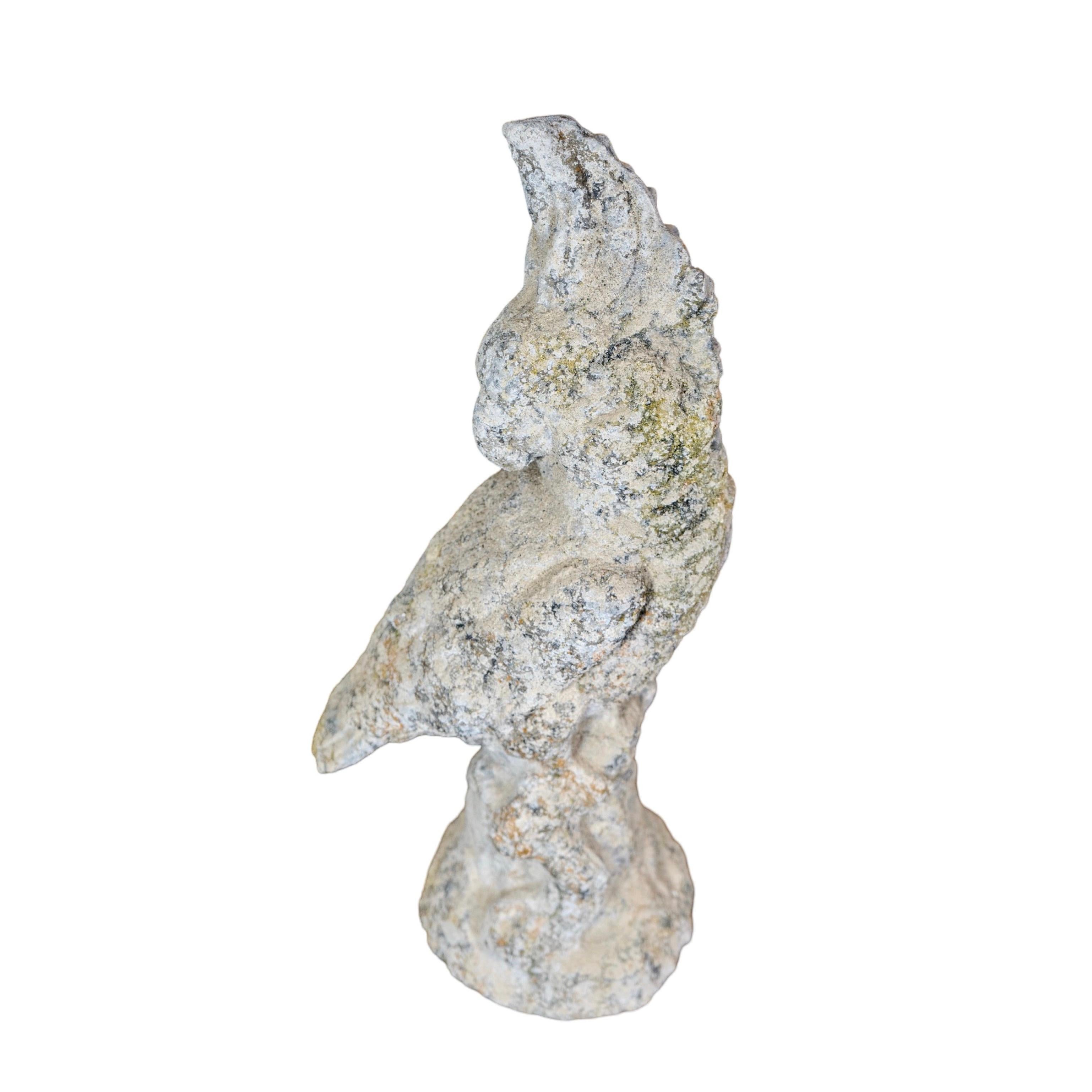 Contemporary French Granite Composite Cockatoo Sculpture In New Condition For Sale In Dallas, TX