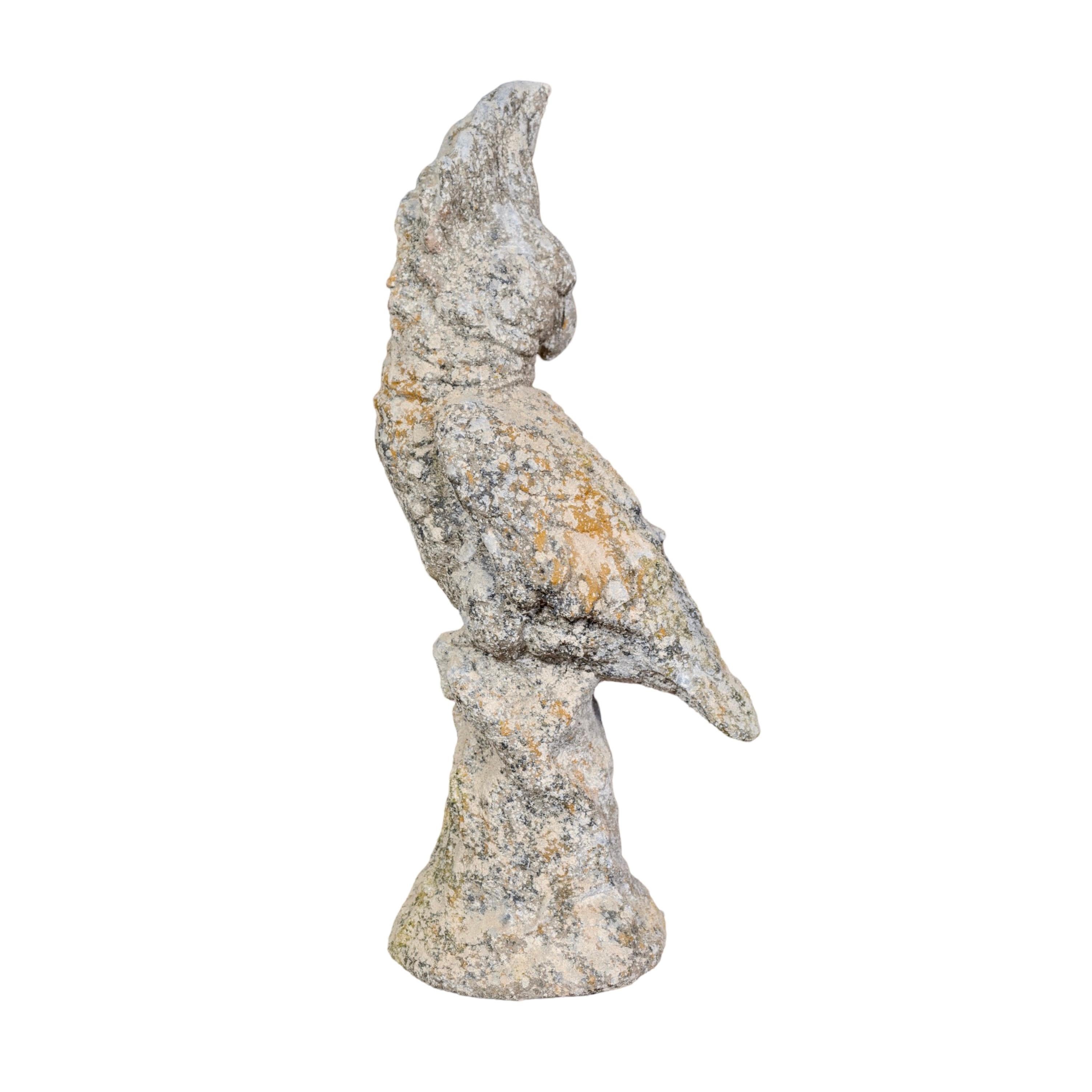 Contemporary French Granite Composite Cockatoo Sculpture For Sale 1