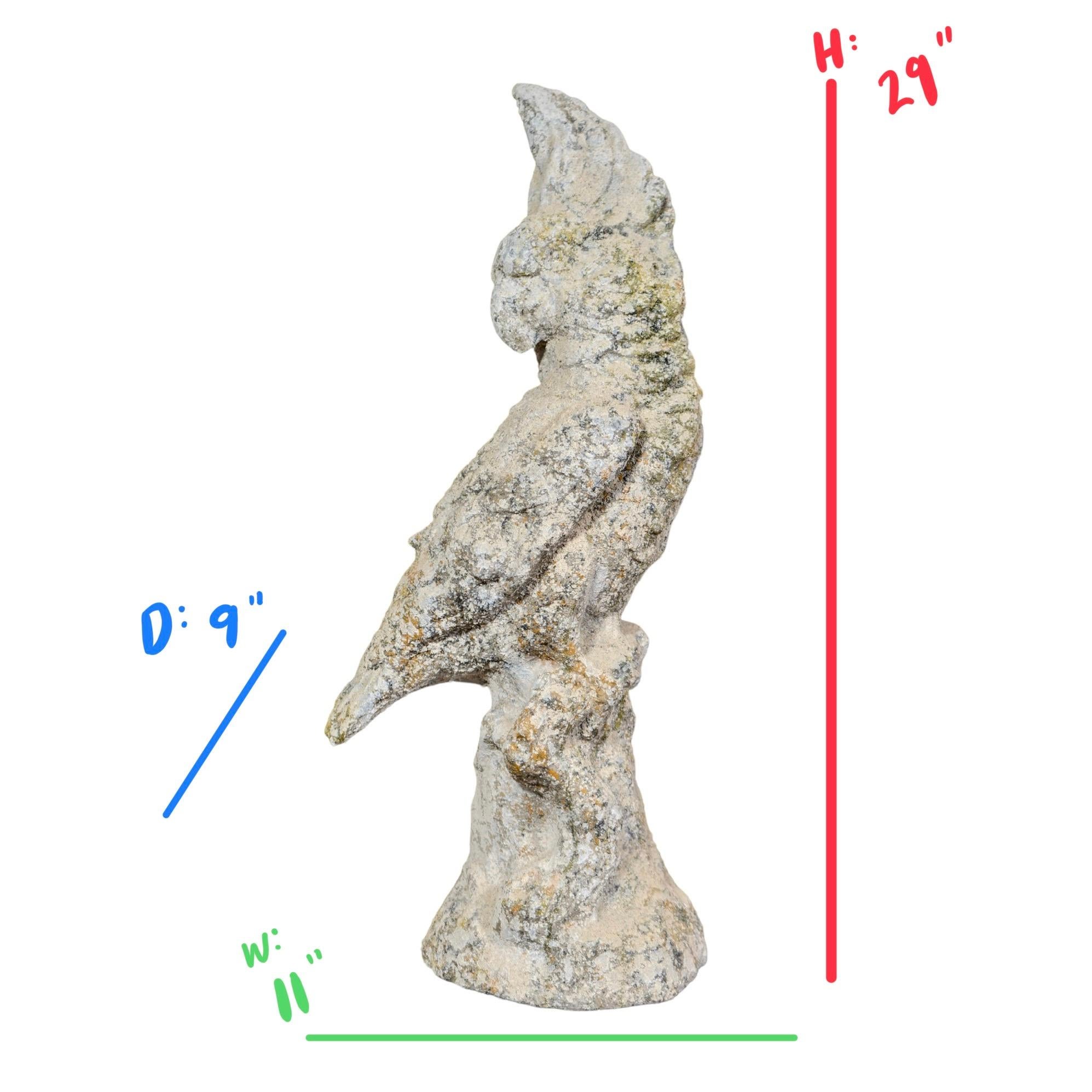 Contemporary French Granite Composite Cockatoo Sculpture For Sale 4