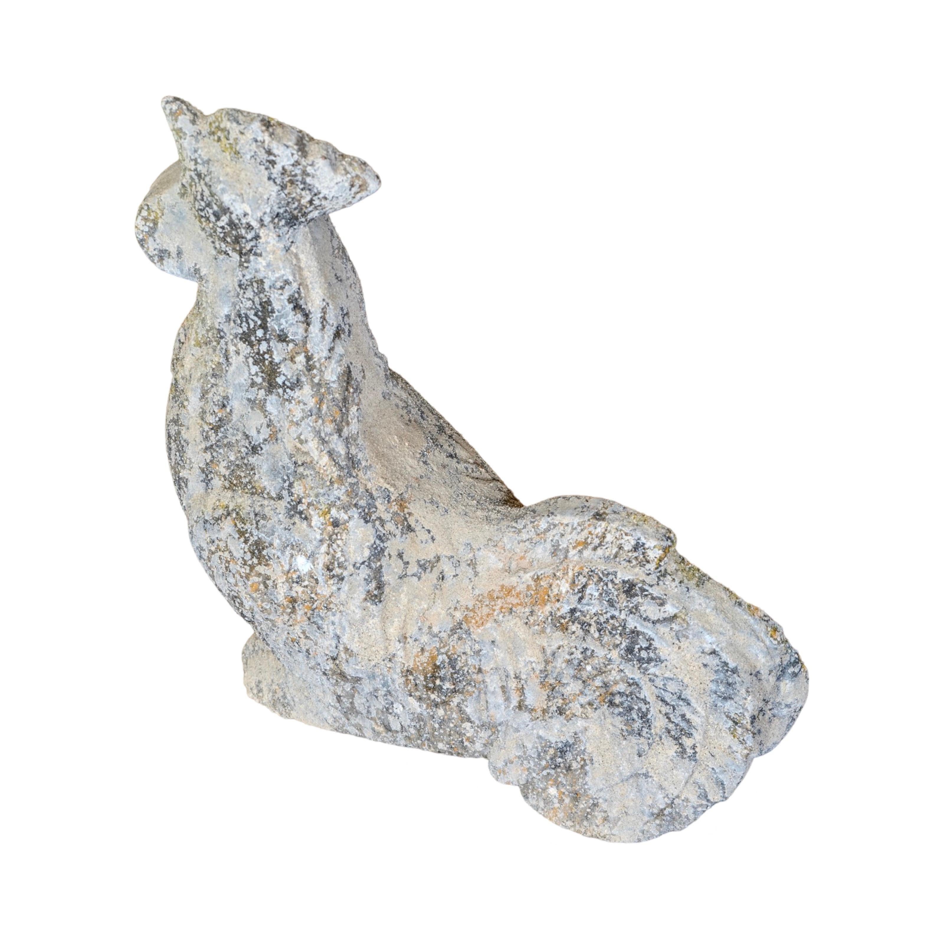 Contemporary French Granite Composite Rooster Sculpture For Sale 3