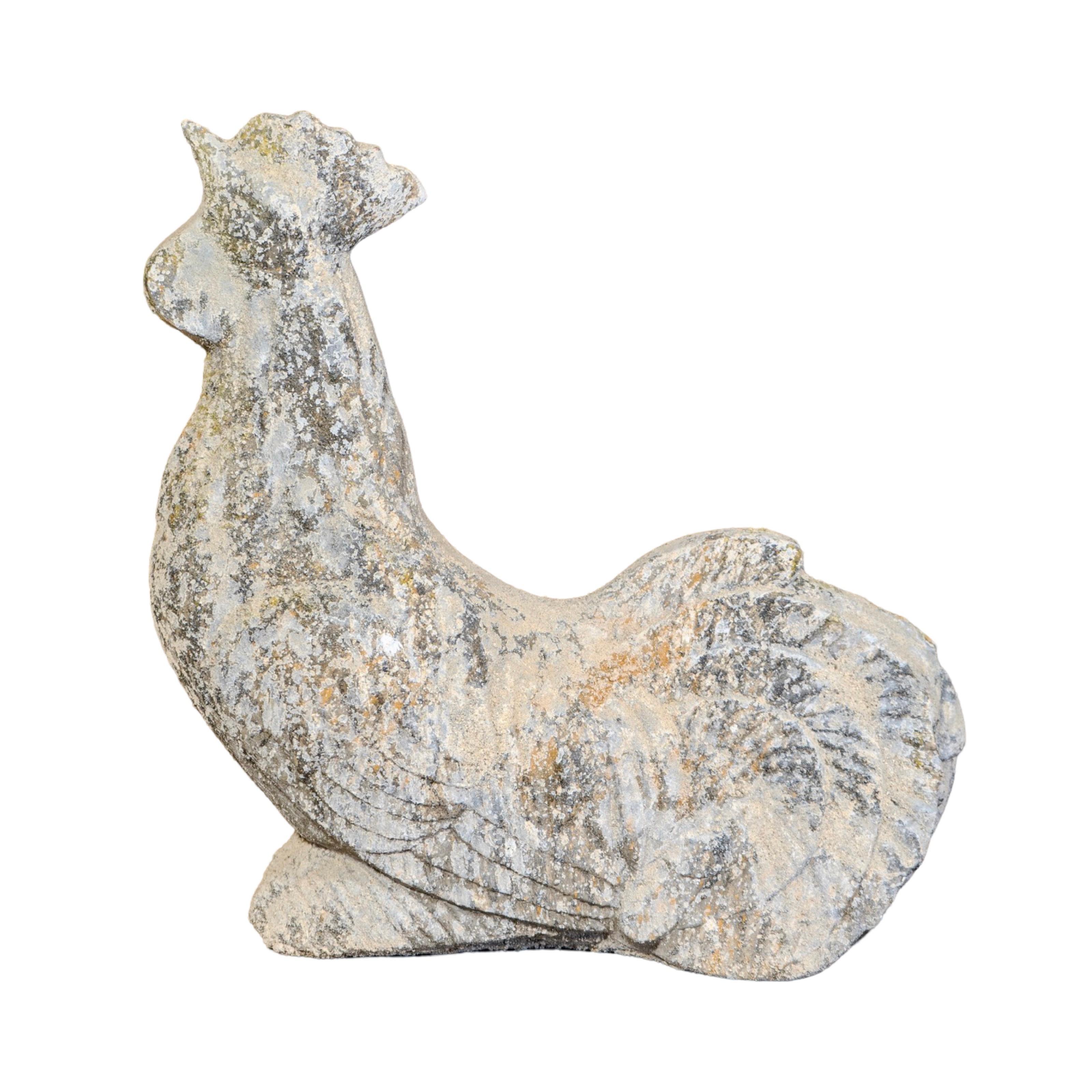 Contemporary French Granite Composite Rooster Sculpture For Sale 4