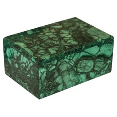 Contemporary French Green Malachite Stone Box