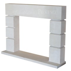 Contemporary French Hand-Carved Limestone Fireplace Surround “Brioude”
