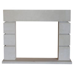 Contemporary French Hand-Carved Limestone Fireplace Surround “Brioude”