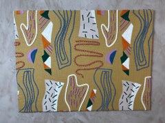 Zeitgenössisches französisches handgesticktes Pierre Frey-Textilpaneel