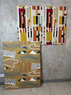 Panneau textile français contemporain brodé à la main par Pierre Frey