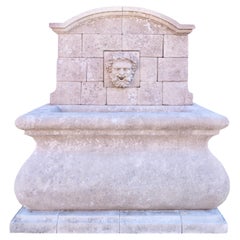 Contemporary French Limestone Bacchus Wall Fountain