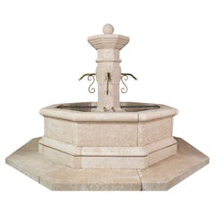 Contemporary French Limestone Central Fountain