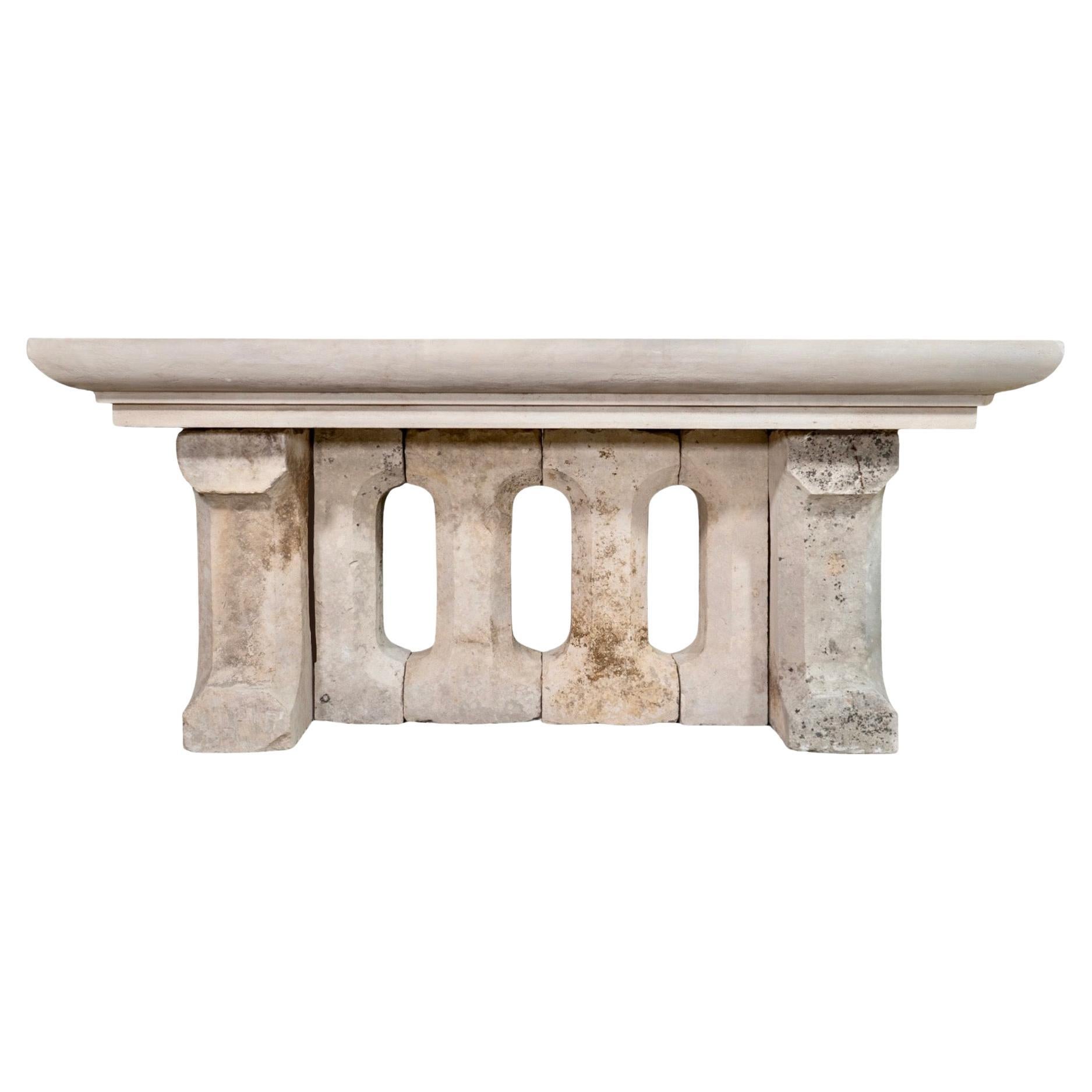 Contemporary French Limestone Garden Table