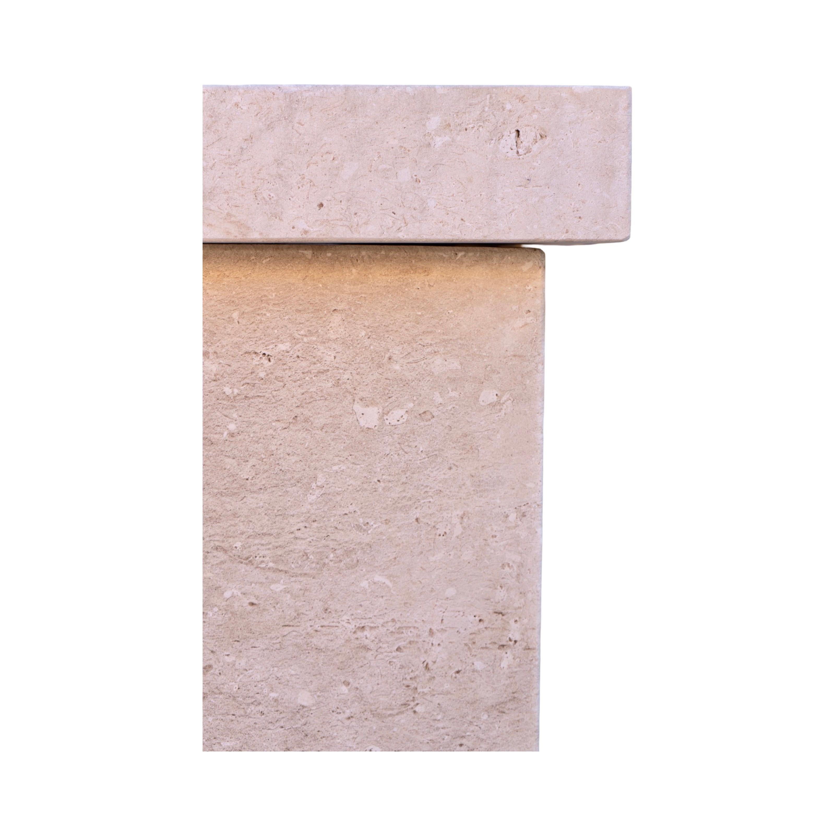 Contemporary French Limestone Geometrischer Wandbrunnen im Angebot 5