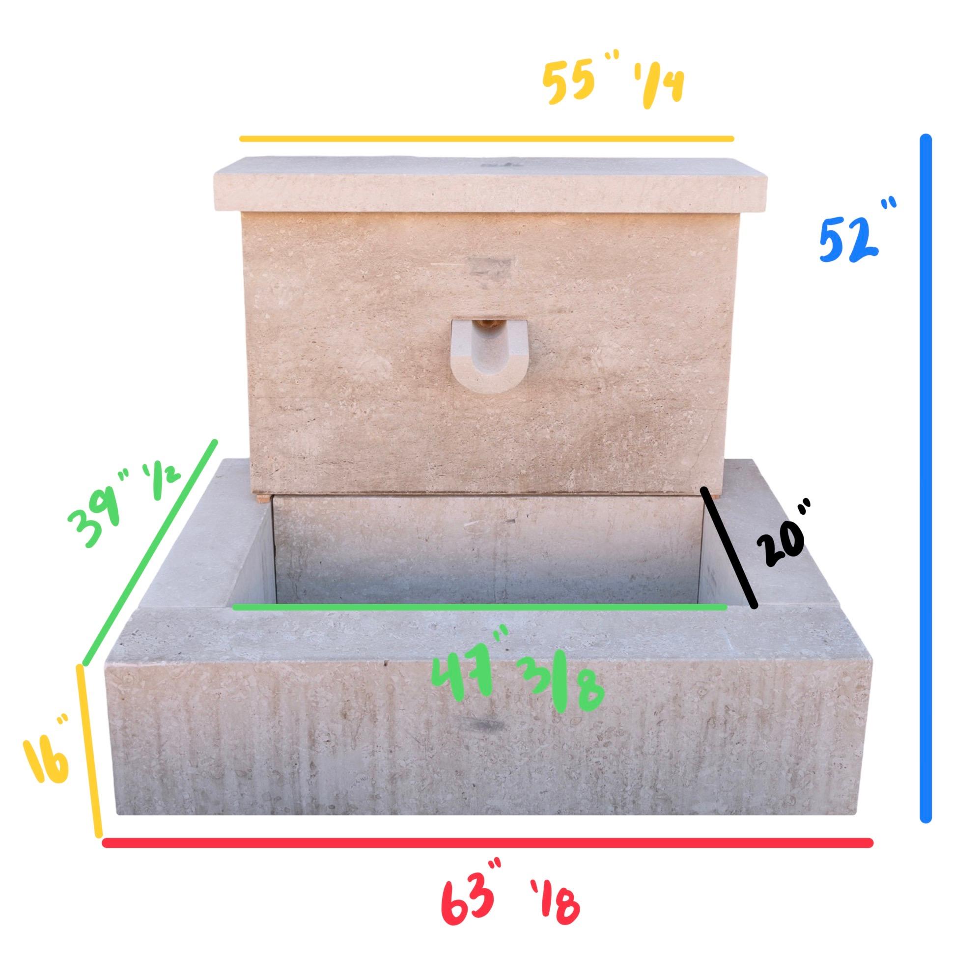Contemporary French Limestone Geometrischer Wandbrunnen im Angebot 6