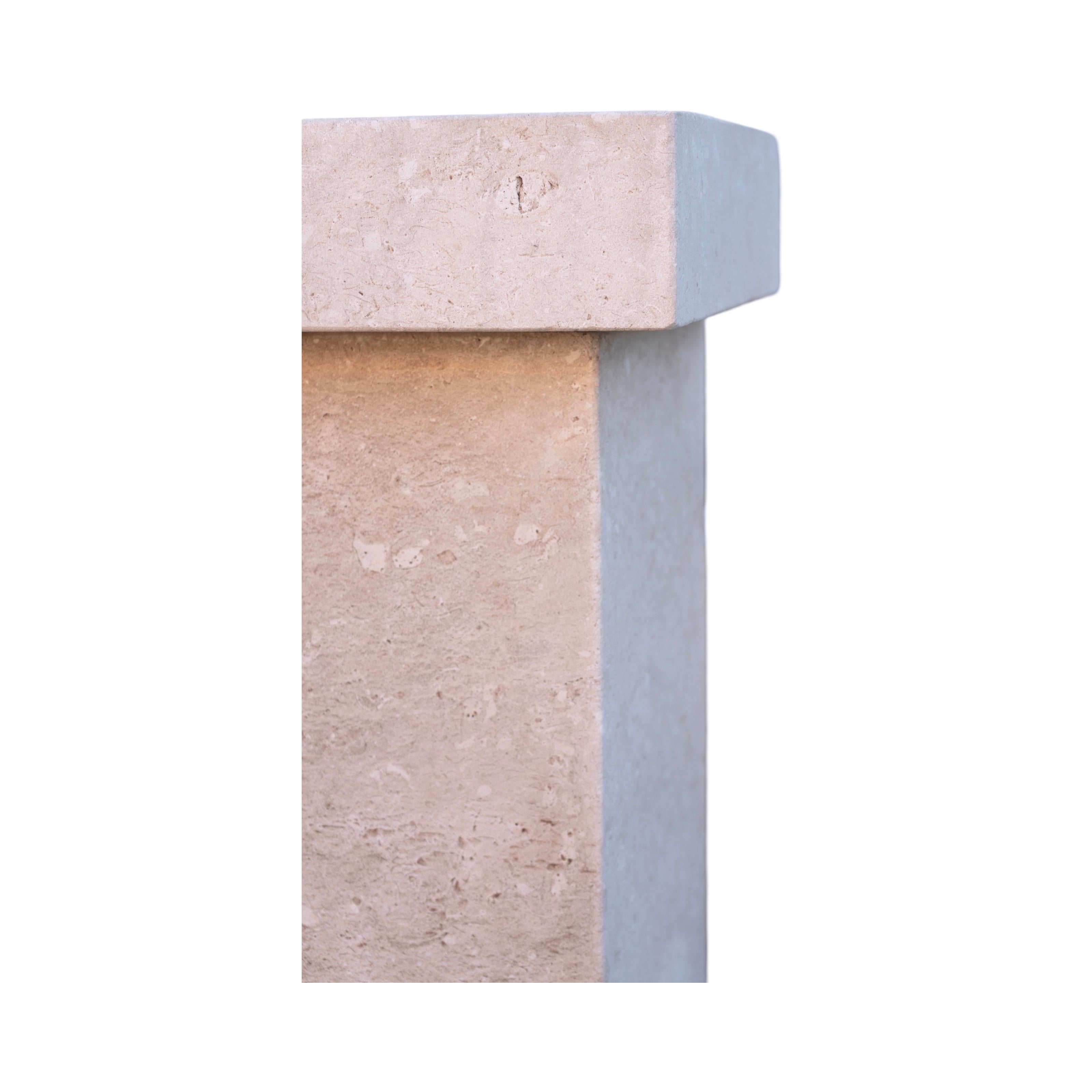 Contemporary French Limestone Geometrischer Wandbrunnen im Angebot 4
