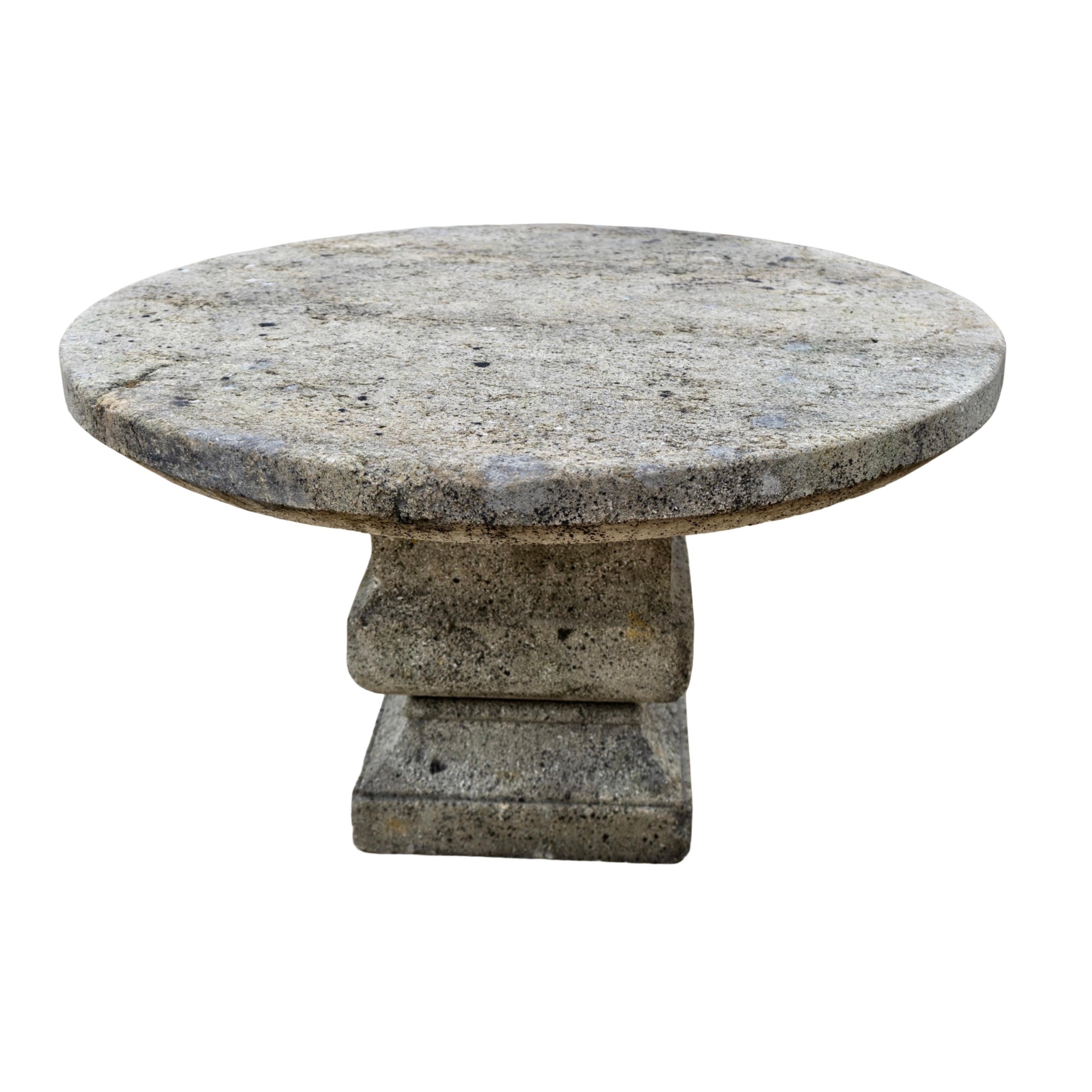 Contemporary French Limestone Table with Base For Sale at 1stDibs
