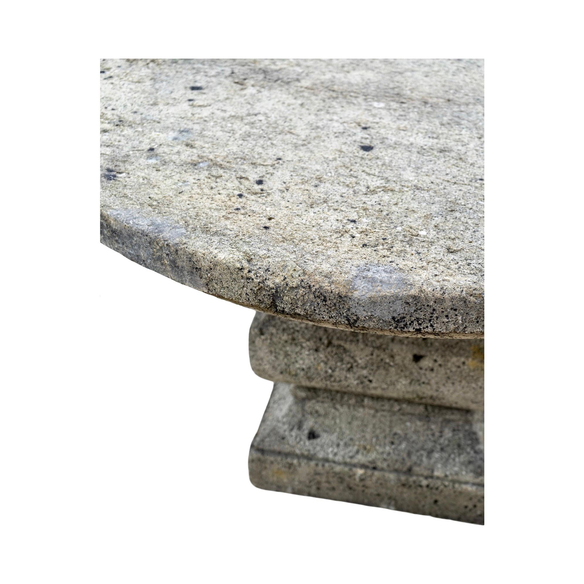 Contemporary French Limestone Table with Base For Sale at 1stDibs