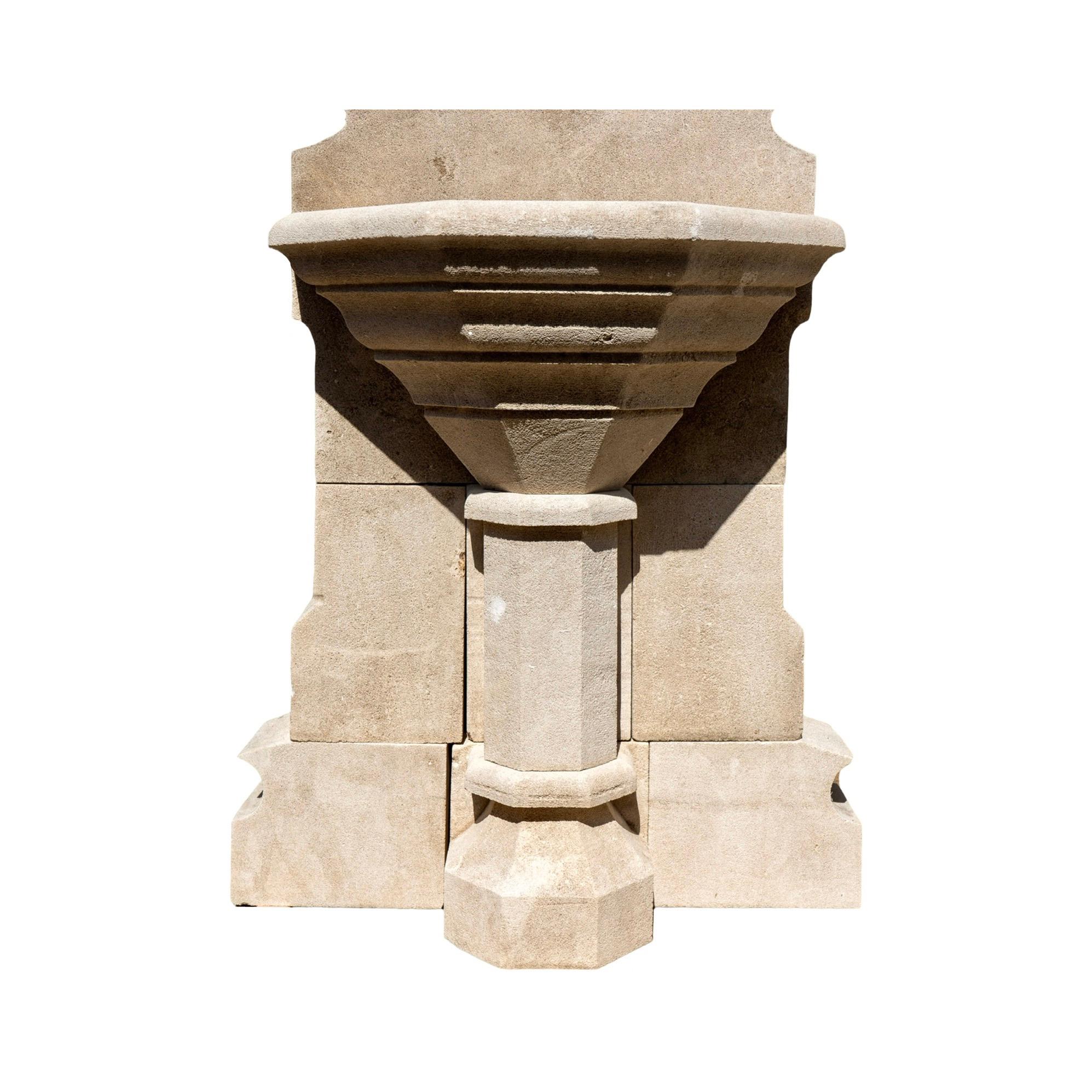 Fontaine murale contemporaine en pierre calcaire française en vente 6