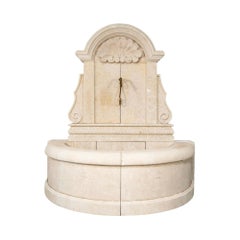 Contemporary French Limestone Wall Fountain