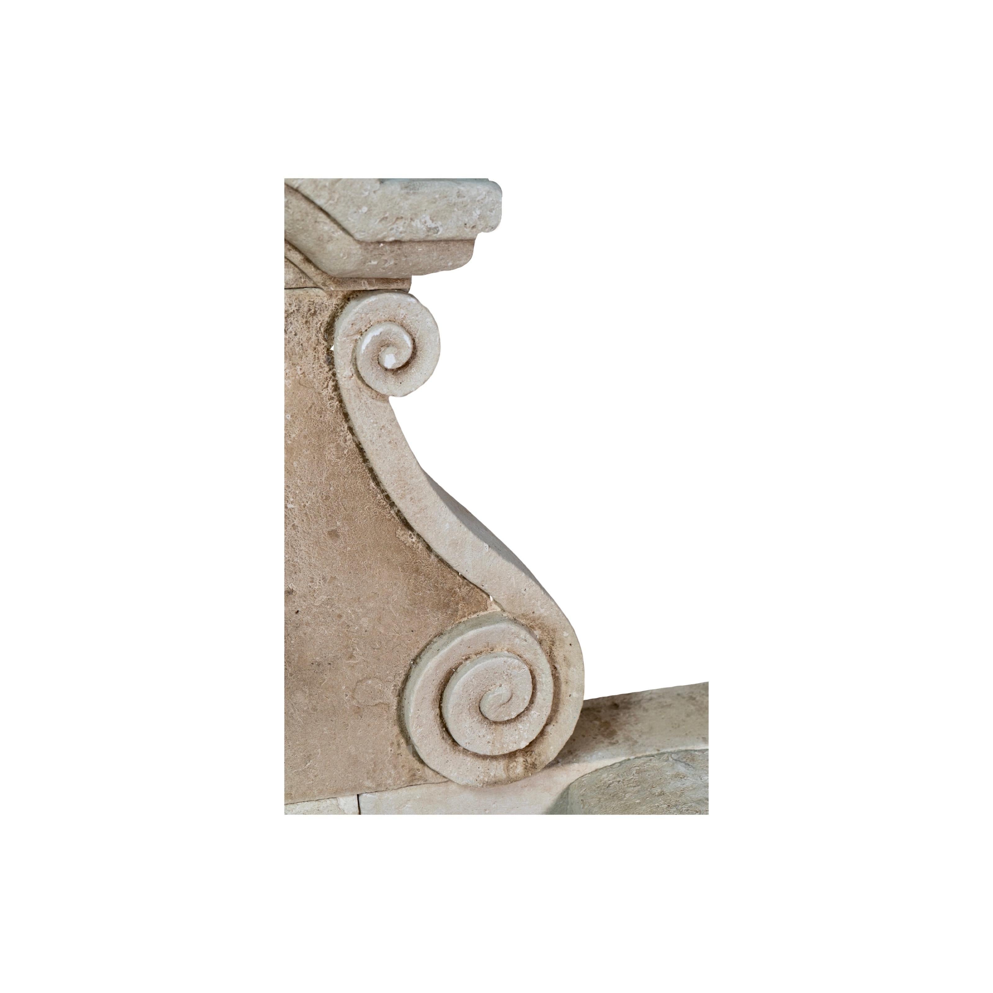 Fontaine murale contemporaine en pierre calcaire française en vente 3