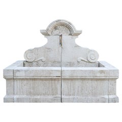 Contemporary French Limestone Wall Fountain