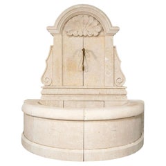 Contemporary French Limestone Wall Fountain