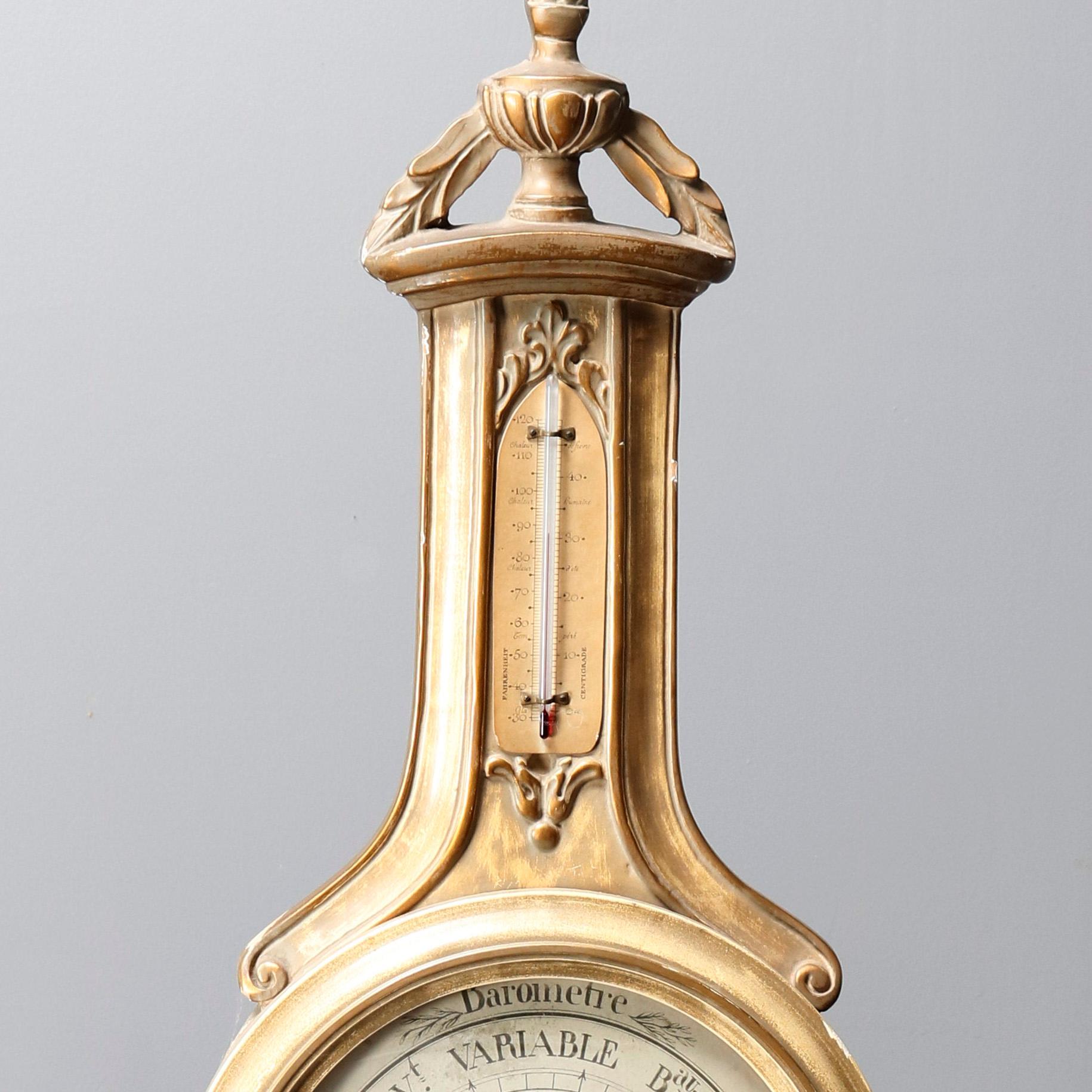 Contemporary French Neoclassical Styled Wall Barometer, Bollenbach, 20th Century In Good Condition In Big Flats, NY