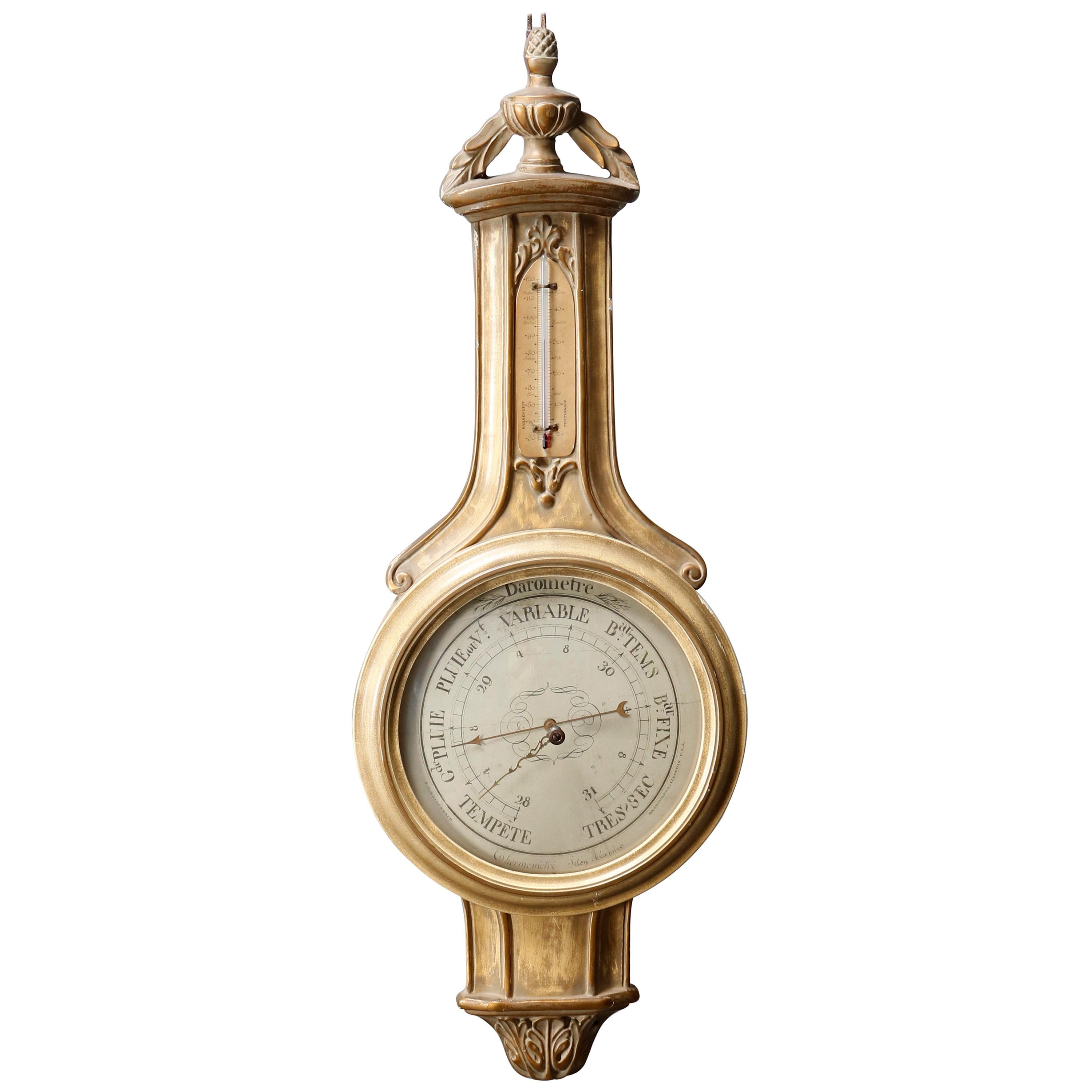 Contemporary French Neoclassical Styled Wall Barometer, Bollenbach, 20th Century