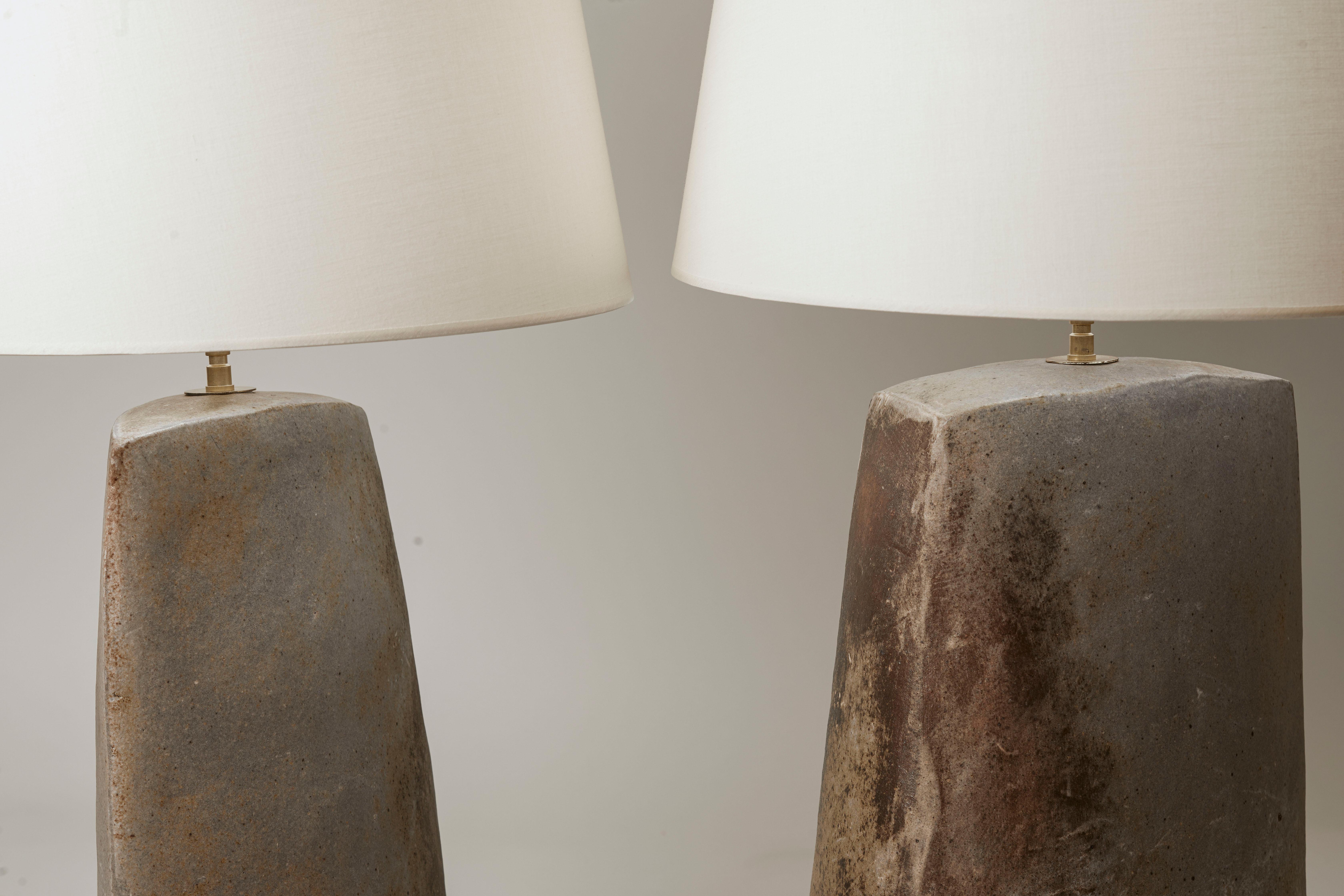 Contemporary French Pair of Pottery Lamps  2
