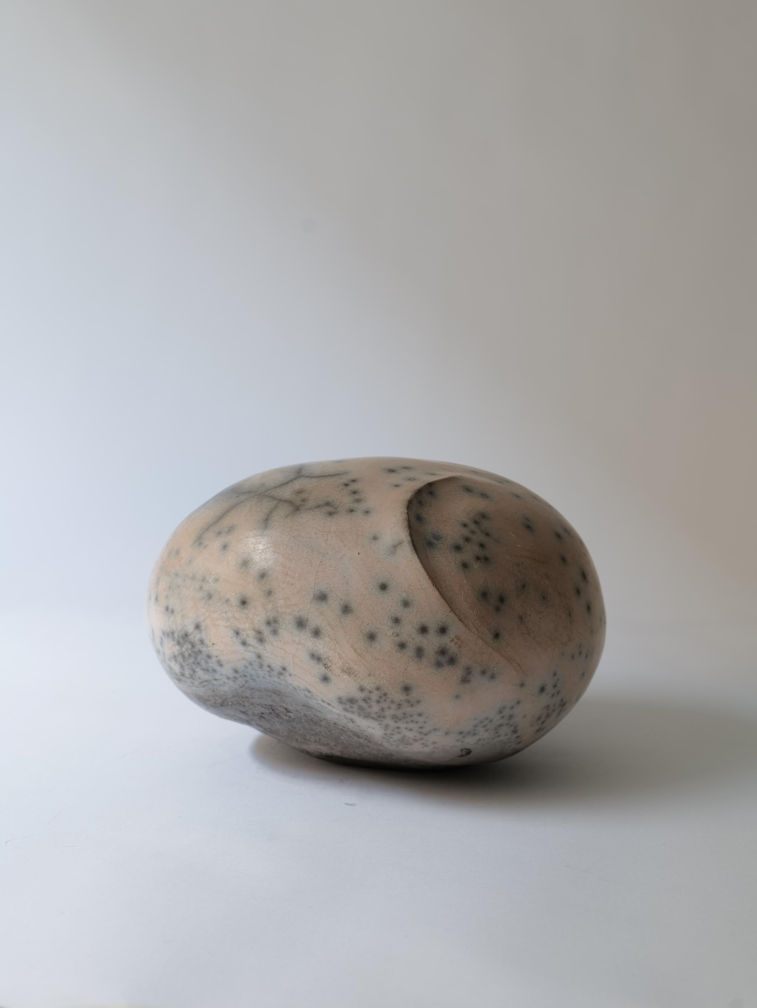 Modern Contemporary French Polished Stoneware Ceramic Sculpture by Dominic Legros For Sale