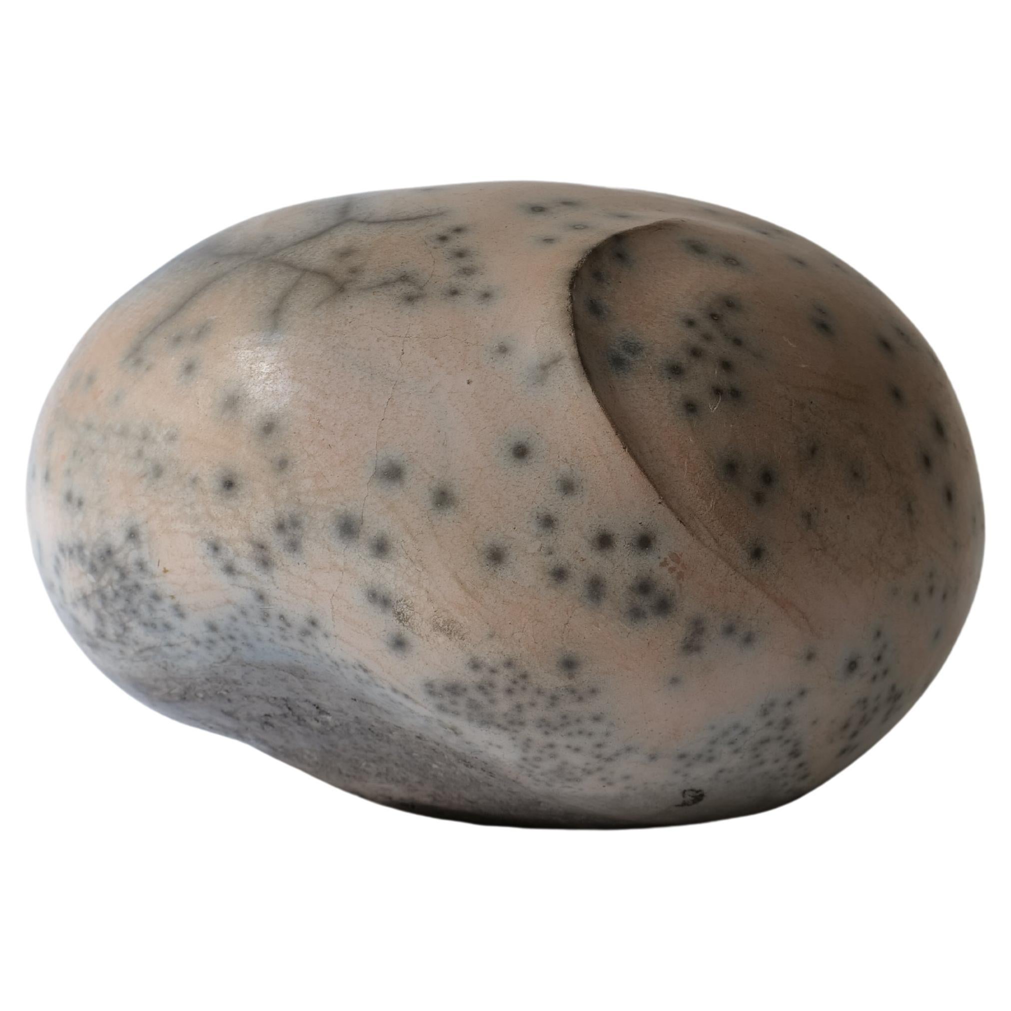 Contemporary French Polished Stoneware Ceramic Sculpture by Dominic Legros For Sale