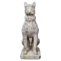 Contemporary French Reconstituted Stone Bulldog Statue