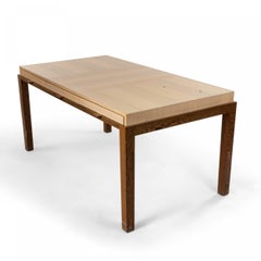 Contemporary French Rectangular Blonde Wood Desk