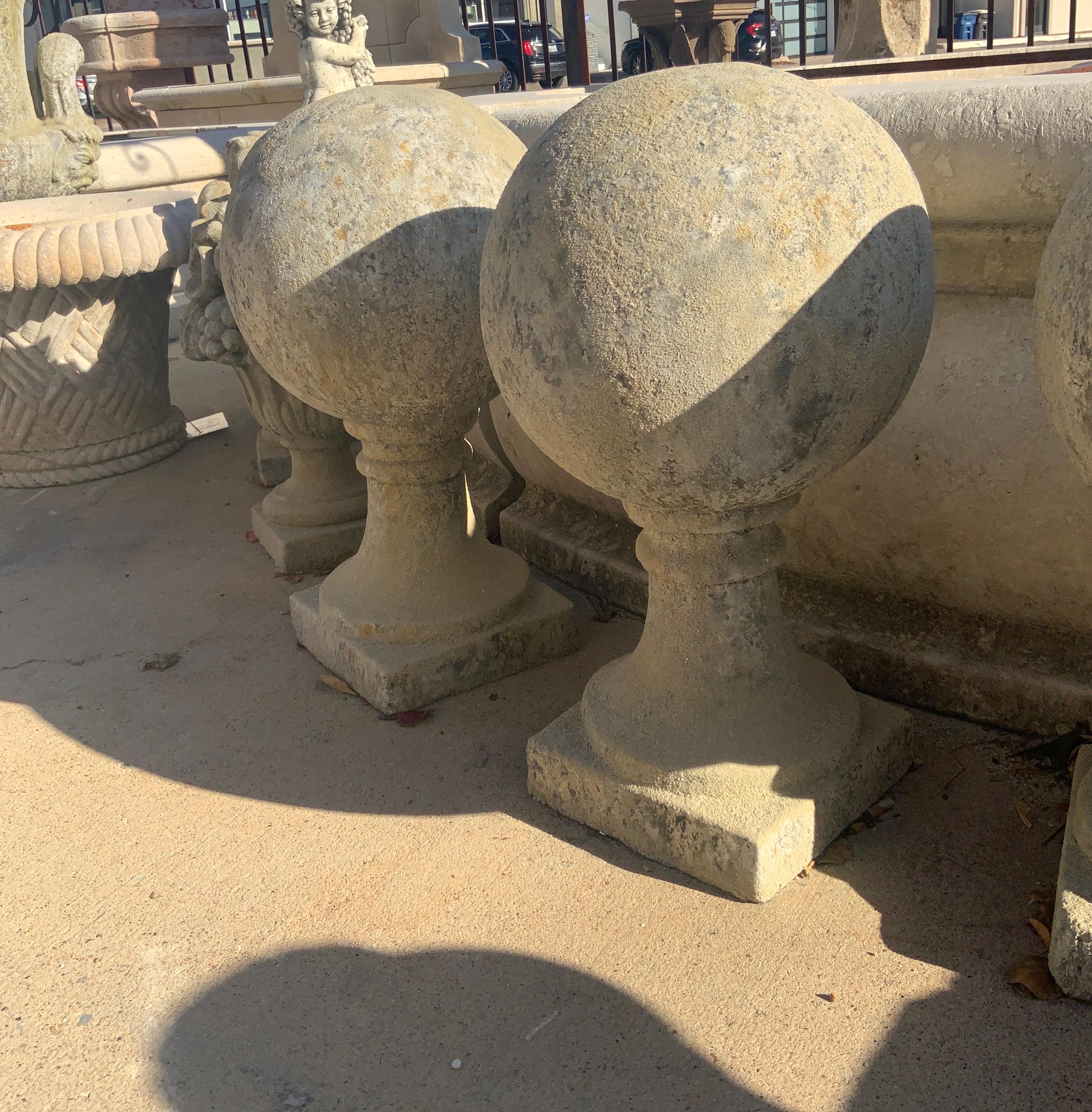Limestone Contemporary French Round Finial For Sale