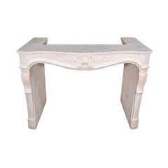 Contemporary French Travertine Mantel