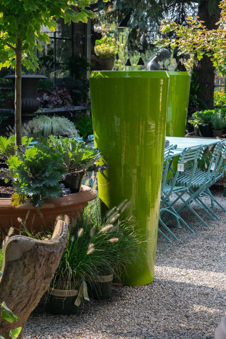 Contemporary French Tube Vase, Apple Green For Sale at 1stDibs