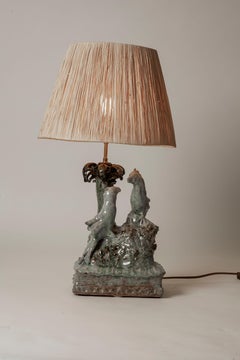 Contemporary French Unique Abstract Parrot Lamp & Shade