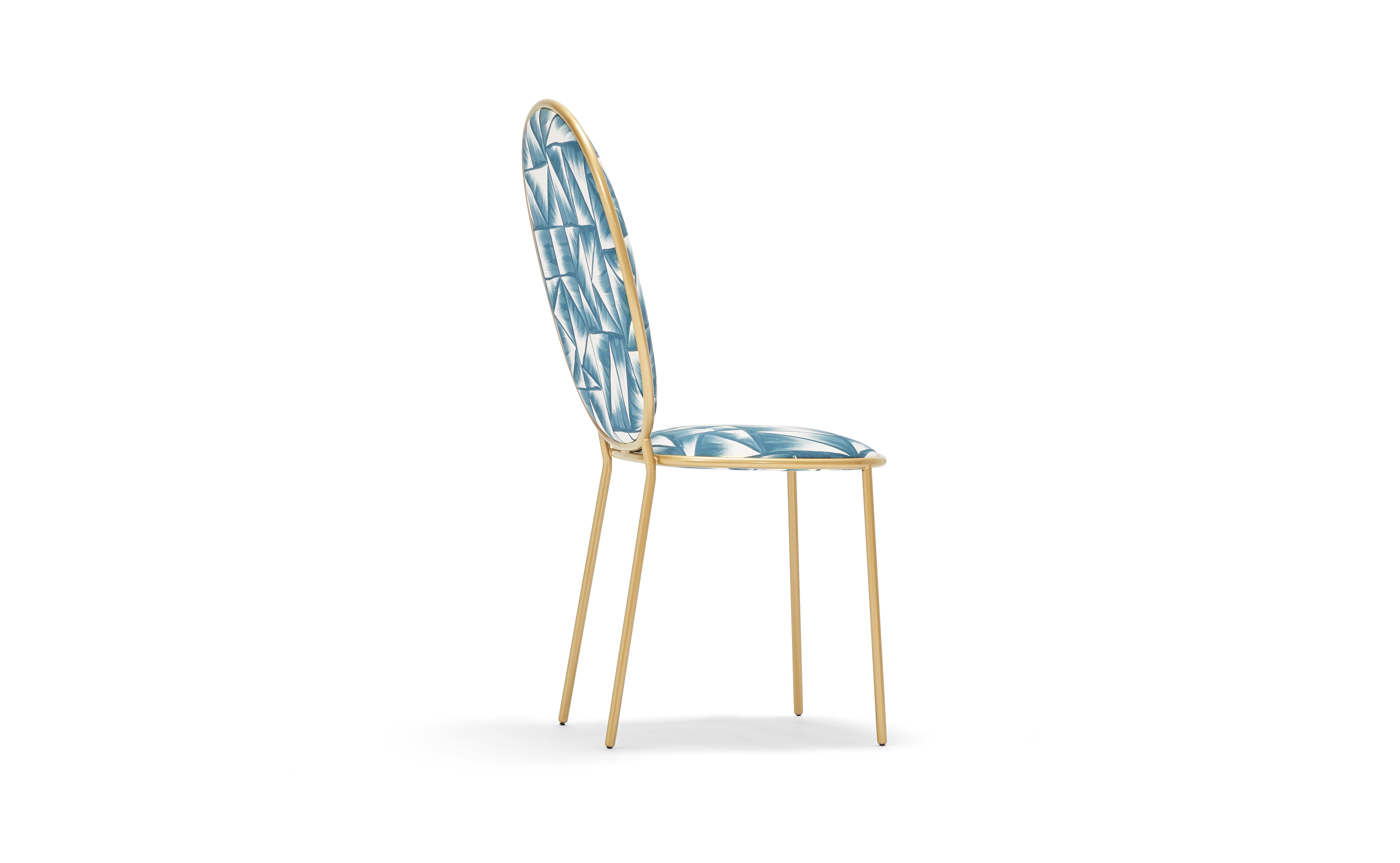 Contemporary Fresco Blue Upholstered dining chair - Stay by Nika Zupanc

The Stay Family turns everyday seating into a special occasion. The Dining Chair and Dining Armchair are variations on an elegant social theme whilst the Dining Table adds a