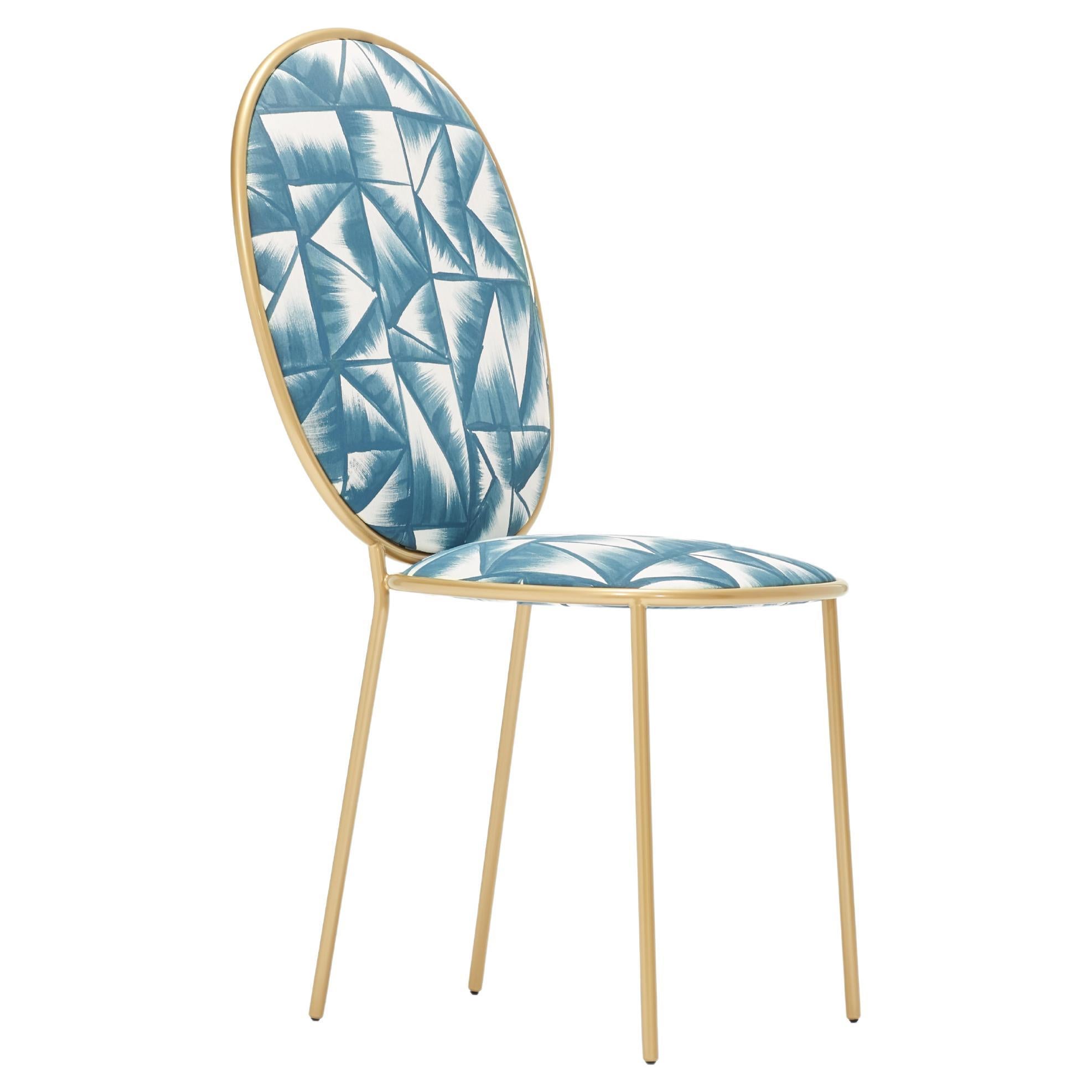 Chaise de salle à manger contemporaine Fresco bleue tapissée, Stay par Nika Zupanc