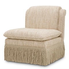 Contemporary Fringed Chair in Bouclé Sonata Cream