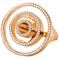 Contemporary Frohmann 14 Carat Rose Gold and Diamond Aéré Cocktail Ring