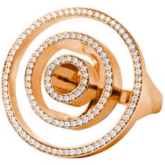 Contemporary Frohmann 14 Carat Rose Gold and Diamond Aéré Cocktail Ring