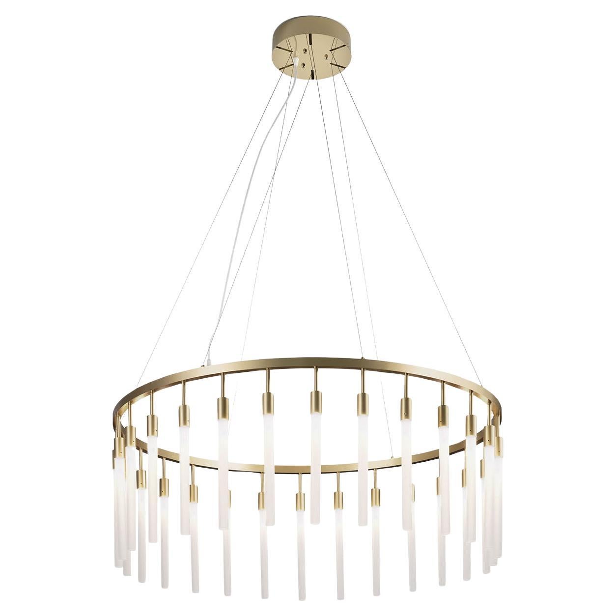 Contemporary Frosted white Glass 28-lights Chandelier by Il Paralume Marina For Sale